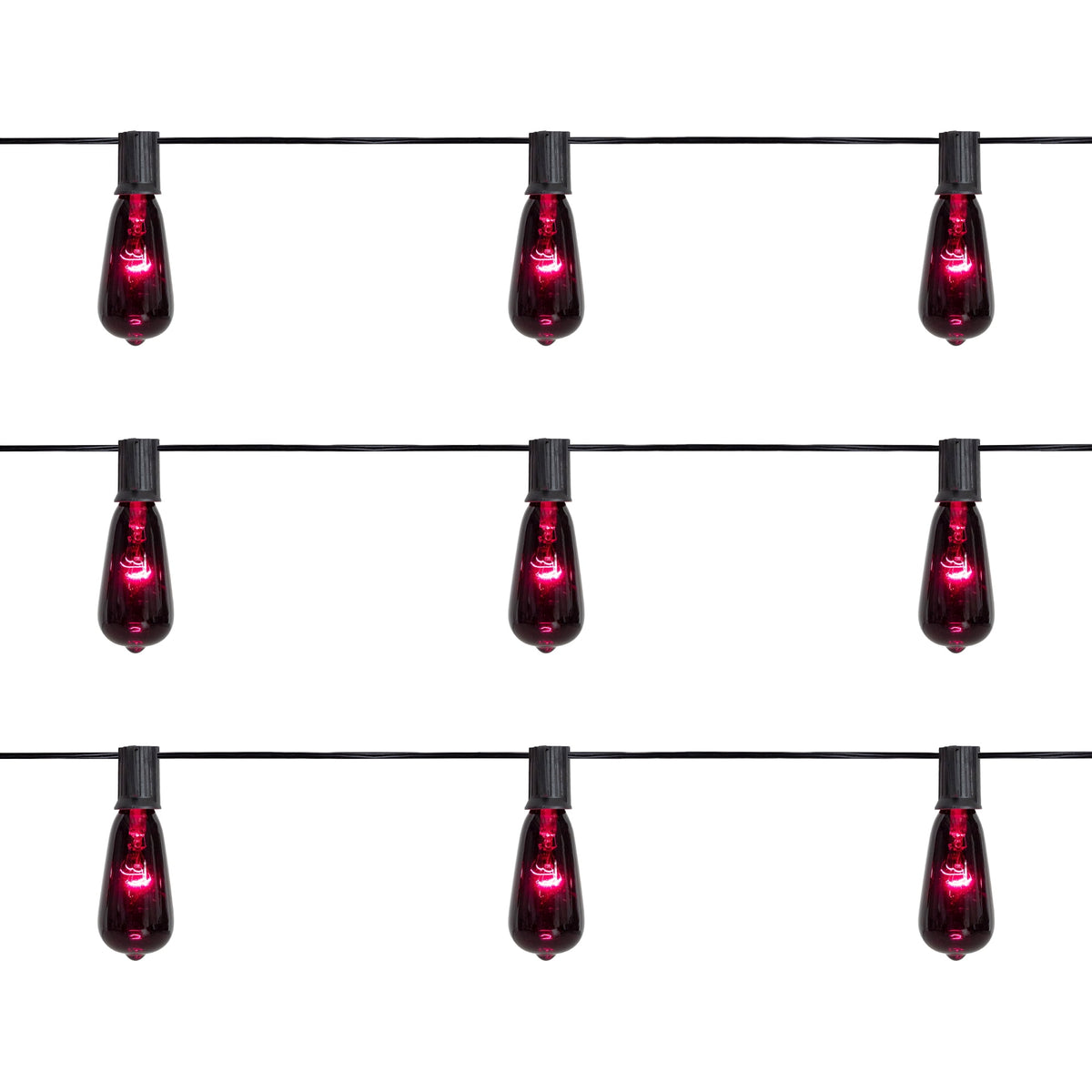 Northlight Edison Style Halloween Lights - Purple - 9' Black Wire - 10ct