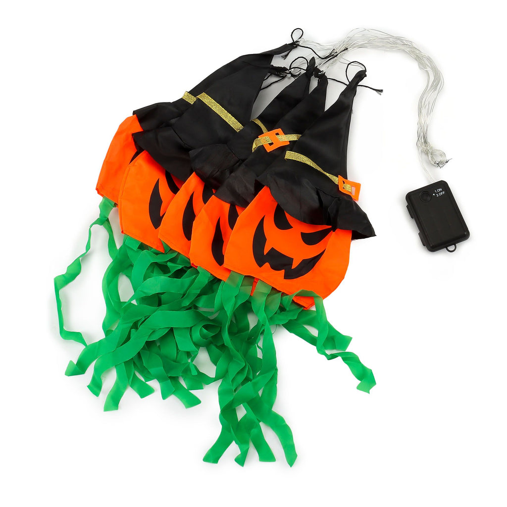 Deago Halloween Lights 9.8ft Battery Operated Ghost Witch Hat 5 LED String Lights Halloween Decoration for Indoor Outdoor Home Party Halloween Decor, White