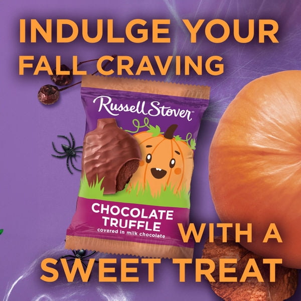 RUSSELL STOVER Halloween Milk Chocolate Chocolate Truffle Pumpkin, 1.3 oz.
