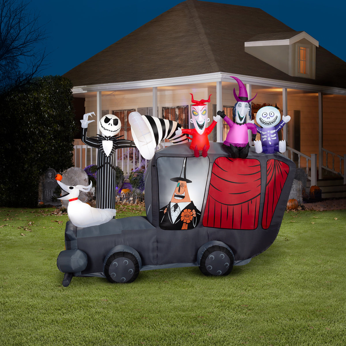 10' Gemmy Airblown Inflatable Halloween Disney's Nightmare Before Christmas Mayor-Mobile Scene Yard Decoration 221590