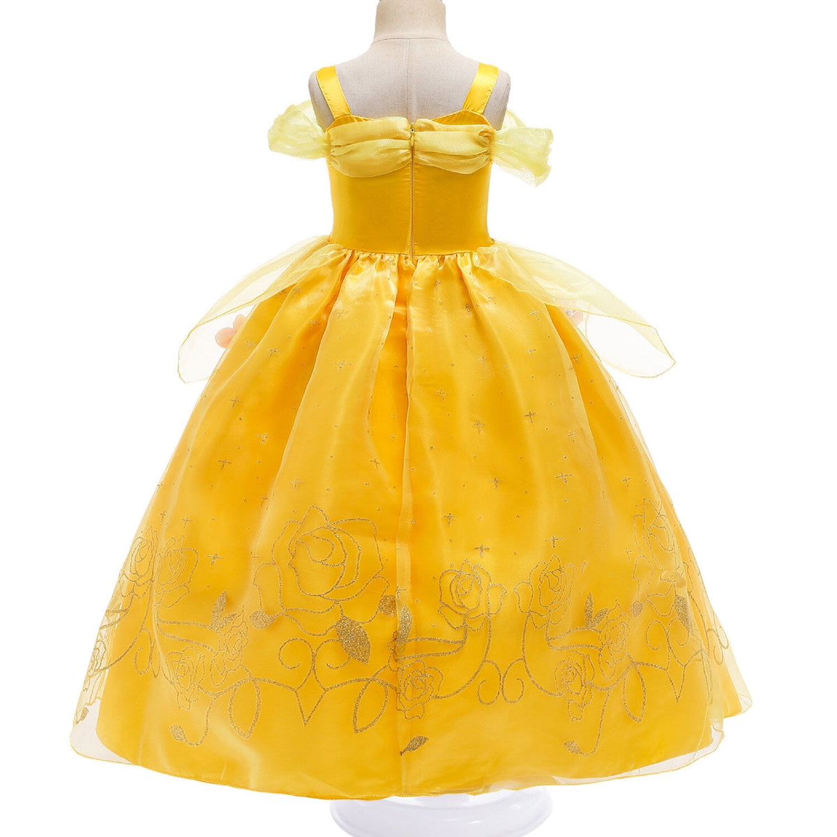 CHOYURME CHONYURM Girls Yellow Princess Costume Off Shoulder Dress with Accessories