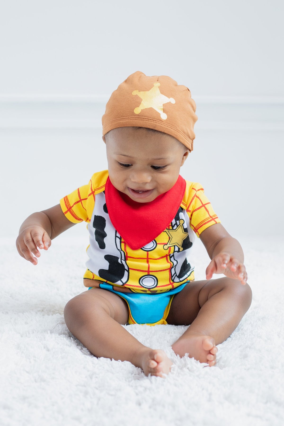Disney Winnie the Pooh Baby Boy or Girl 2-Piece Cosplay Bodysuit and Hat Set Light Blue Eeyore
