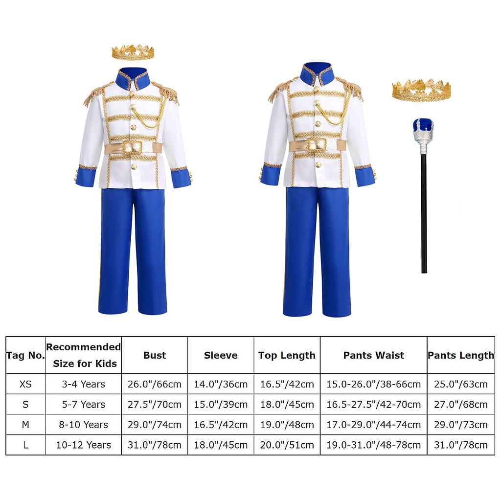IBTOM CASTLE Boys Prince Charming Costume Halloween Cosplay Dress up Birthday Party Medieval Royal Prince Outfits for Toddler Child 3-4 Years Red 4pcs