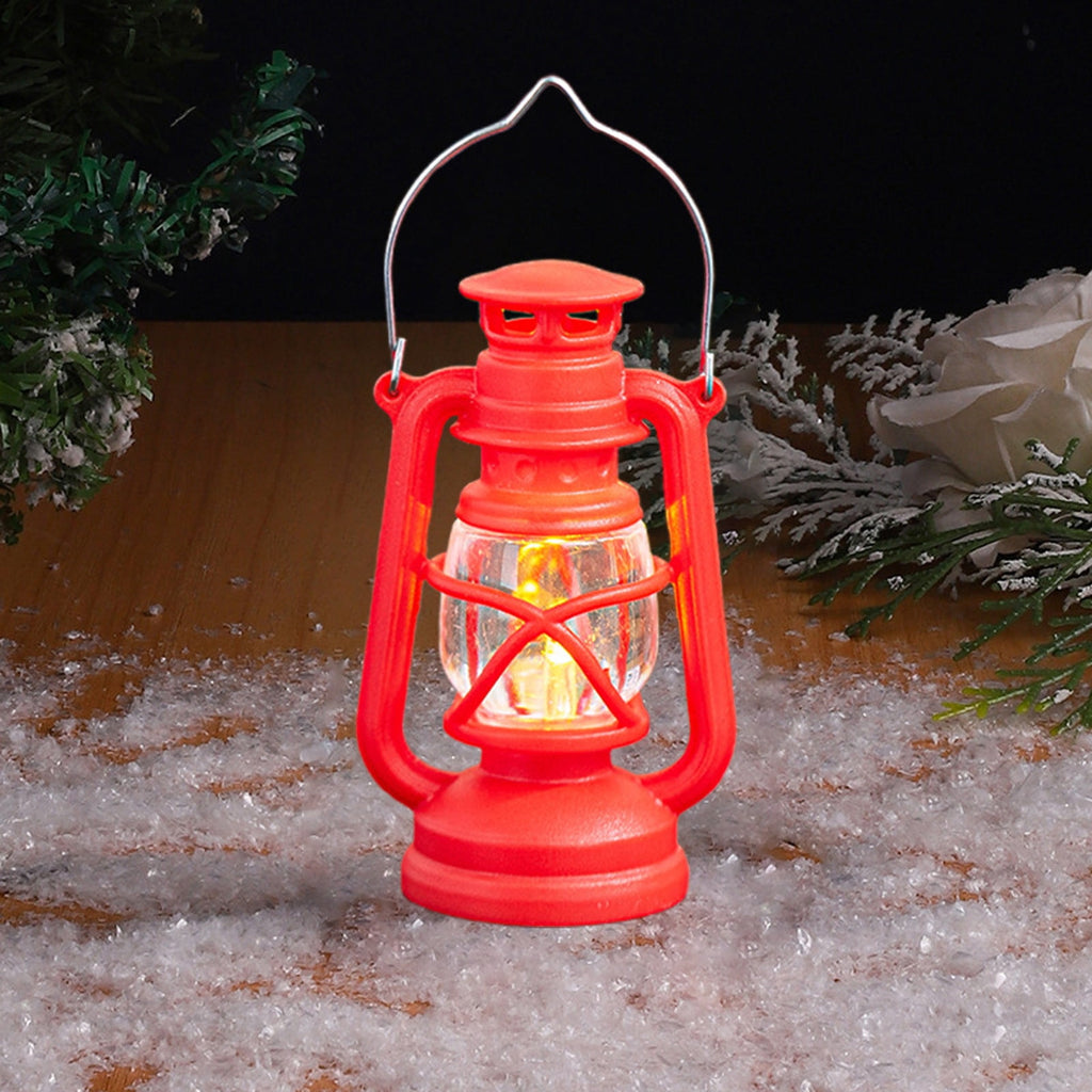 openpig Vintage LED Hurricane Lantern, LED Battery Powered Camping Lamp Outdoor Hanging Lantern, Landscape Decor for Table Patio Garden Yard Pathway Porch (Black)