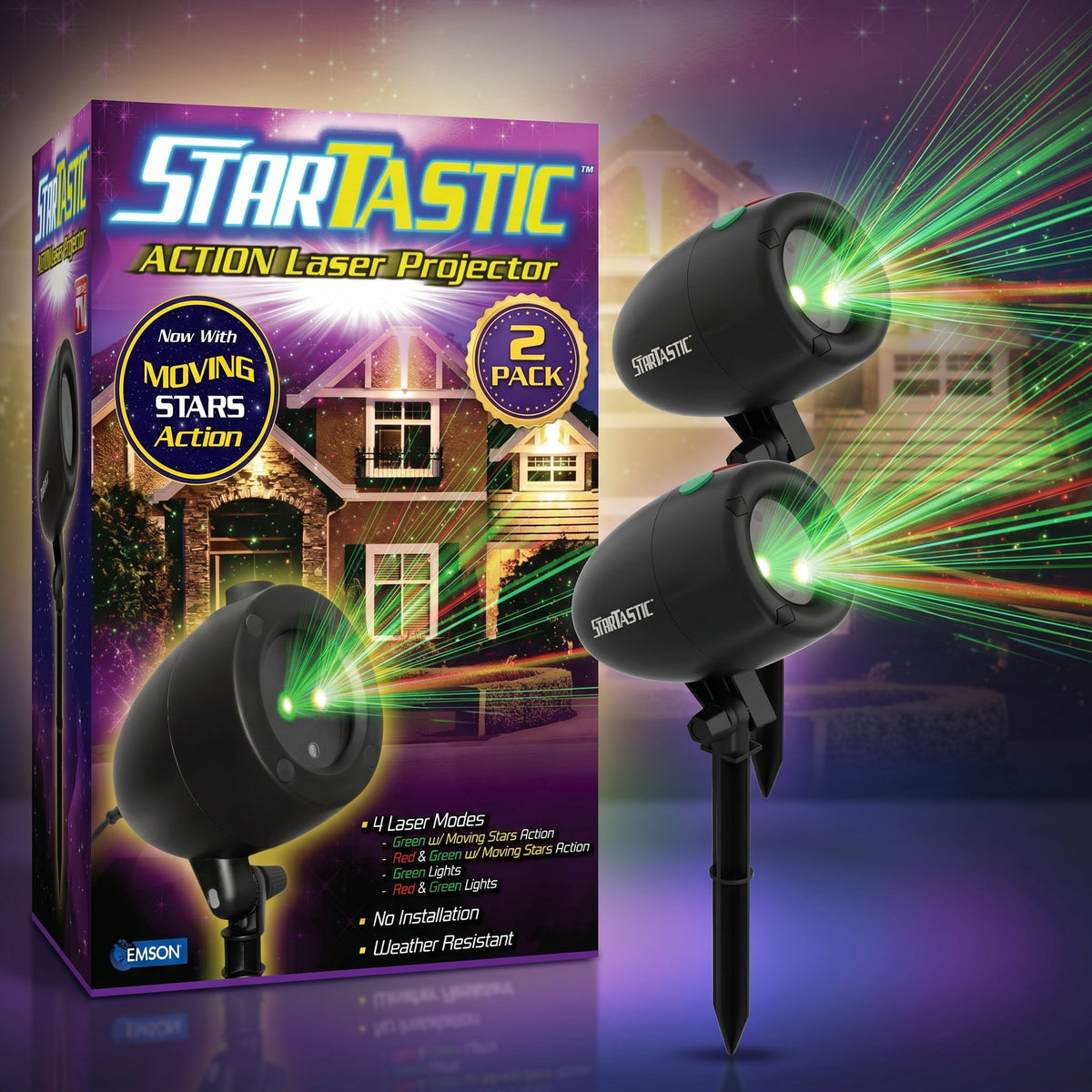 Startastic Laser Projector Lights Outdoor Indoor Holiday Star Lights for Halloween Christmas New Years Waterproof