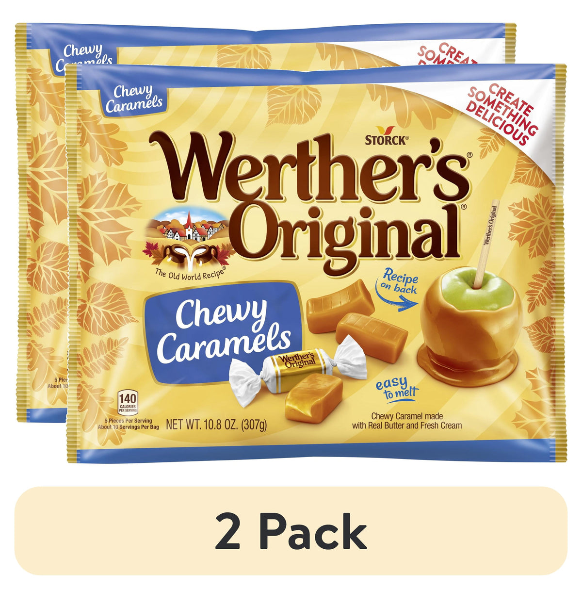 Werther’s Original Chewy Caramel Baking Candy, 10.8 oz – Premium Baking Ingredients for Cookies, Brownies, Cakes & Desserts