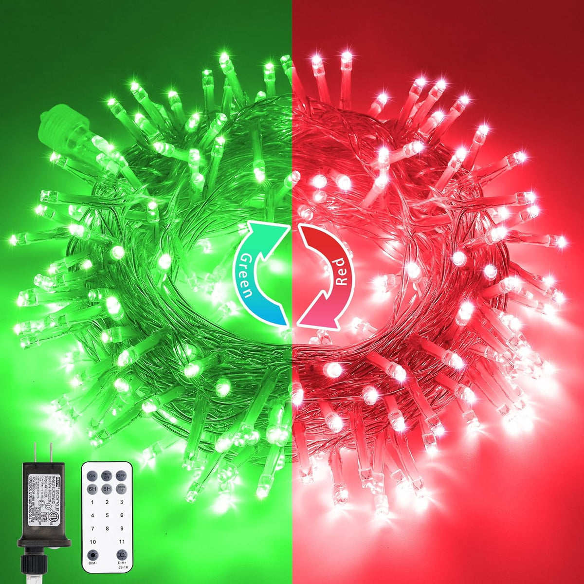 JMEXSUSS 200 LED Christmas Lights Indoor Outdoor, Connectable Warm White Christmas Tree Lights Clear Wire, 66 Ft Twinkle Fairy String Lights Plug in for Bedroom Wedding Christmas Tree Decorations
