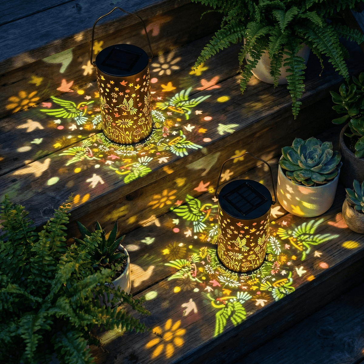 Colorful Solar Lanterns IP65 Outdoor Waterproof, Mother's Day Gifts for Women Mom Grandma - LED Colorful Sunflower Solar Lights Metal Hanging Lantern for Patio Yard Porch