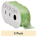 (3 pack) Offray Ribbon, Citrus Green 1 1/2 inch Wired Edge Sheer Polyester Ribbon, 9 feet