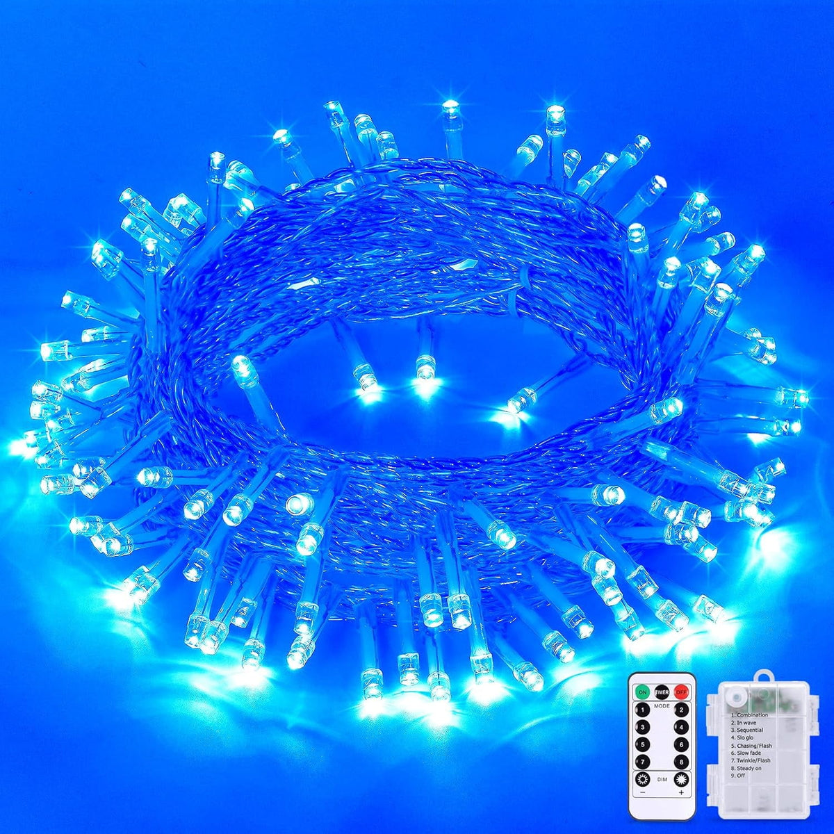 33ft 100 LED Pink Battery Lights for Bedroom, Pink Christmas String Lights with 8 Modes Remote Indoor Outdoor, Fairy Twinkle Lights for Room Party Tree Valentine