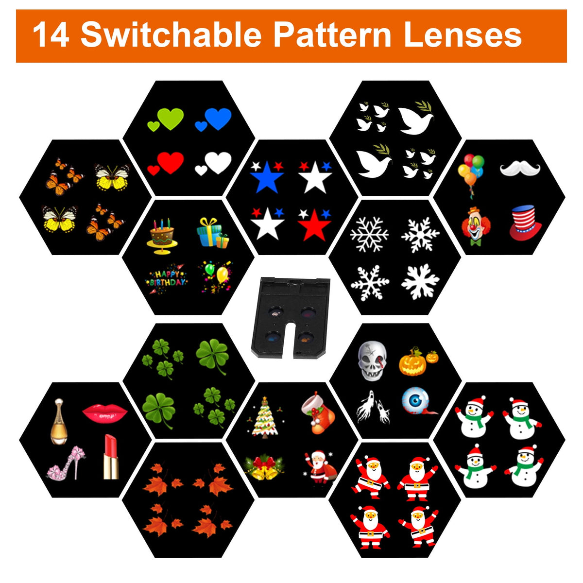 SHANNA Christmas LED Projector Lights, Outdoor Christmas Decorations Light with 16 Moving Patterns Snowflake Holiday Landscape Projector Home Garden Decor