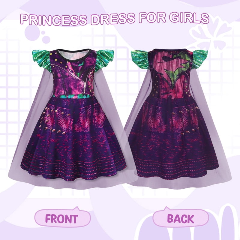 Benylion Girls Ice Princess Dress Halloween Cosplay Costumes With Tulle Cape Kids Birthday Party Dress up Outfit for 7-8 Years
