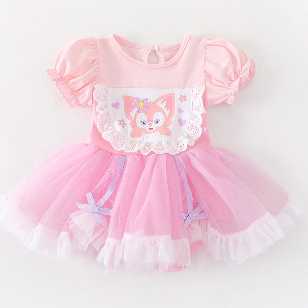WIBACKER Infant Baby Girls Princess Romper Costume Onesie Fancy Dress Bodysuit with Headband Halloween Birthday Dresses