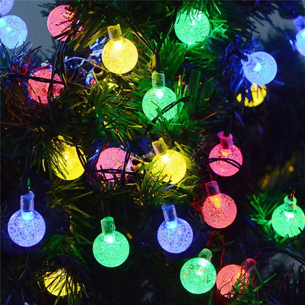 LINLIN Solar Crystal Ball String Lights,Waterproof LED Bubble Globe Solar Fairy Lights 8 Mode Ball String Lights for Bistro Garden Yard Home Party Wedding Christmas Decoration