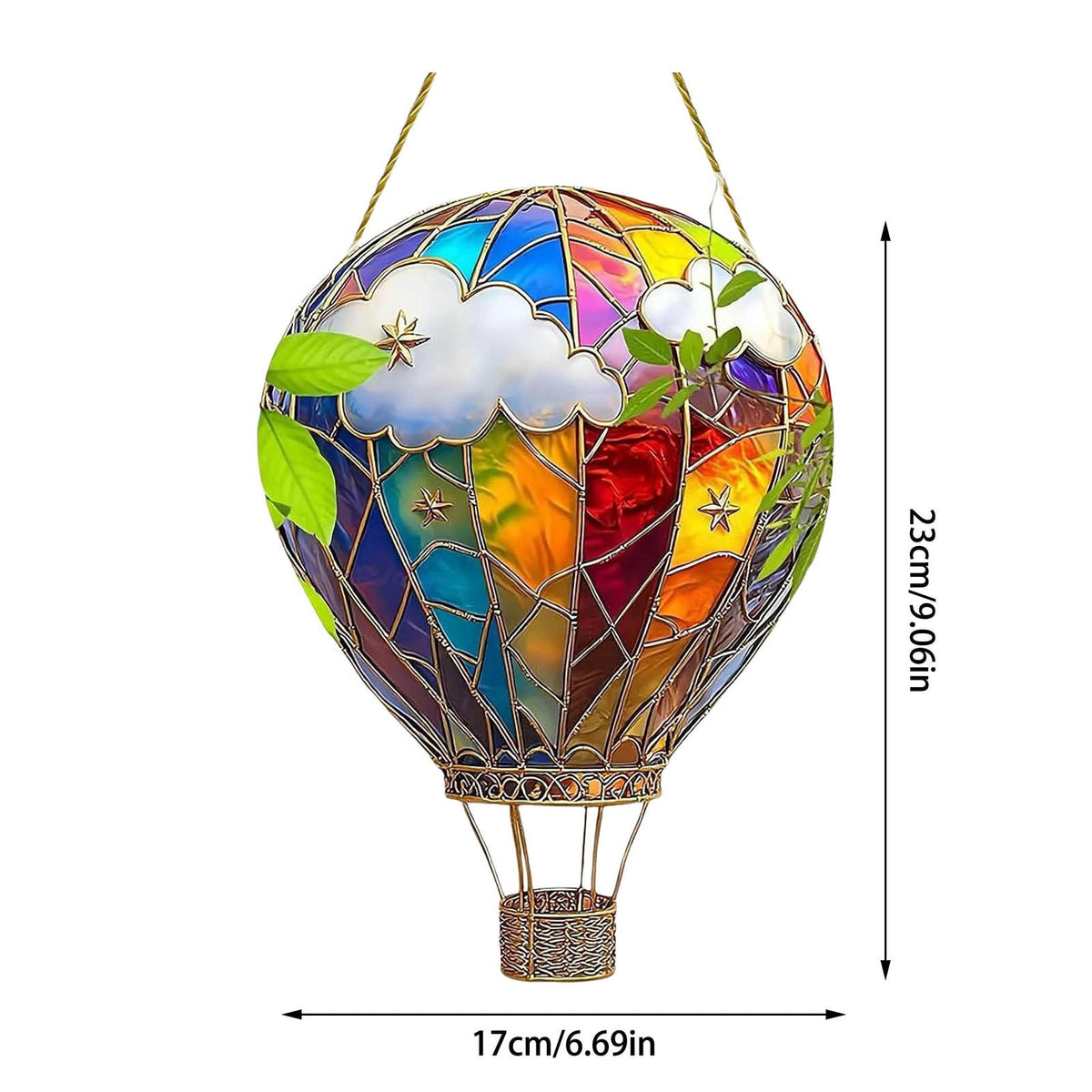 Hot Air Balloon Solar Lantern for Garden Decor, Flickering Flame Hanging Solar Light for Outdoor Decorations, Blue & Purple Lamp for Yard Tree Porch Party