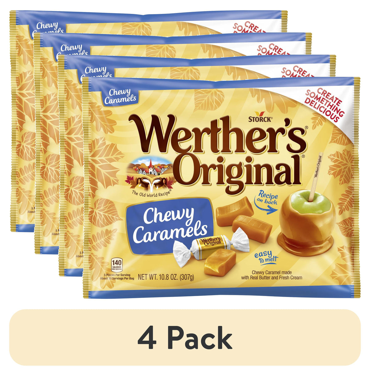 Werther’s Original Chewy Caramel Baking Candy, 10.8 oz – Premium Baking Ingredients for Cookies, Brownies, Cakes & Desserts
