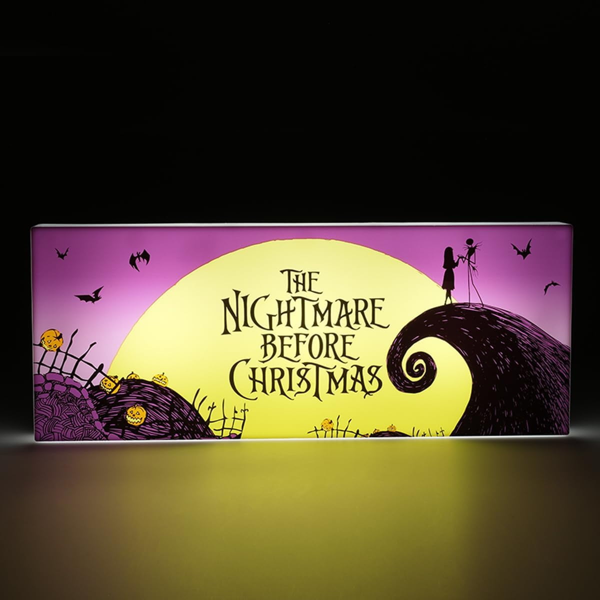 Nightmare Before Christmas Logo Light 12in Official Jack Skellington and Sally Merchandise, Paladone
