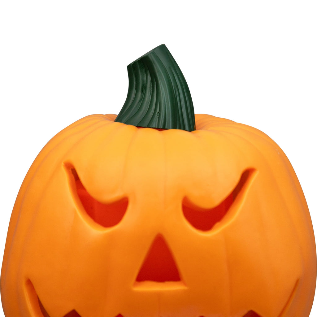 Northlight 9.75" Jack-O-Lantern Animated Double-Sided Halloween Pumpkin - Orange/Green