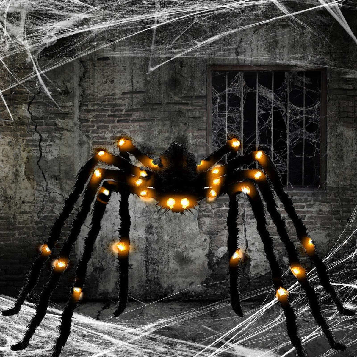 49in Halloween Decorate Spider Halloween Light Up Scary For Indoor Outdoor Halloween Decorations Party Yard Home House Decorate