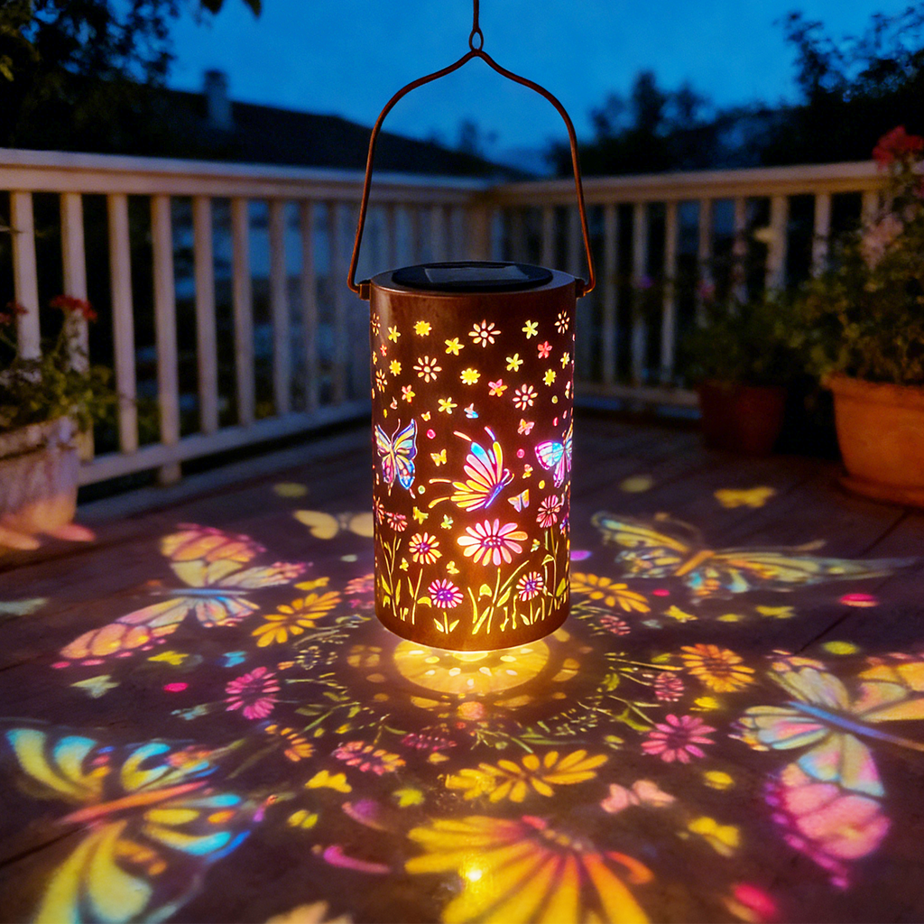 Colorful Solar Lanterns IP65 Outdoor Waterproof, Mother's Day Gifts for Women Mom Grandma - LED Colorful Sunflower Solar Lights Metal Hanging Lantern for Patio Yard Porch