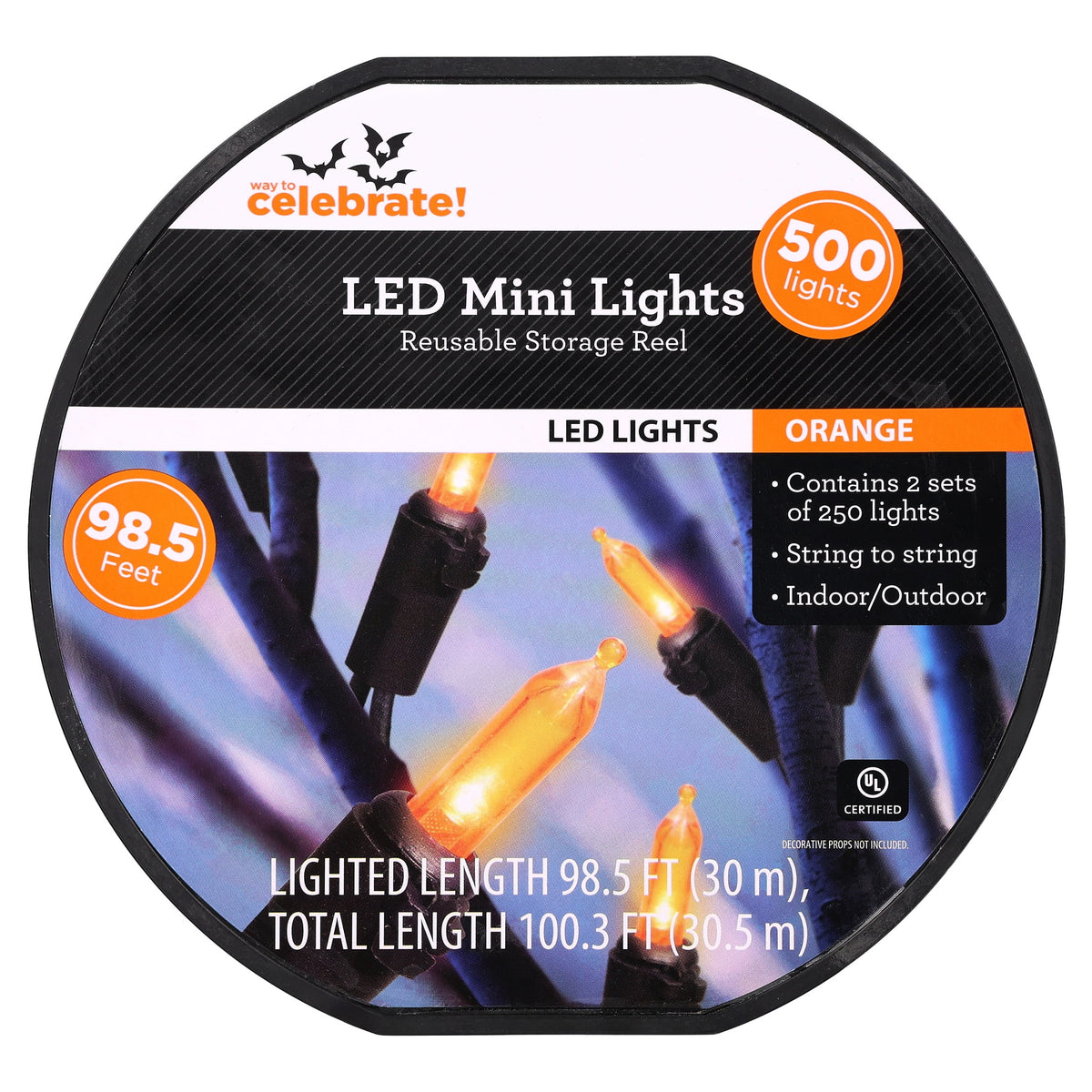 Indoor/Outdoor 500-Count LED Mini String Lights, Purple, 98.5', Halloween by Way To Celebrate