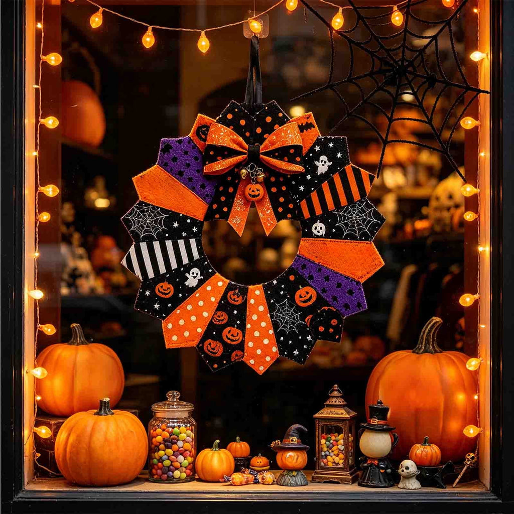HOARBOEG Autumn Harvest Sunflower Wreath, Artificial Pumpkin Maple Leaf Fall Wreath for Front Door, 21.65 in Thanksgiving Wall Hanging Decor, Outdoor Indoor Harvest Decor
