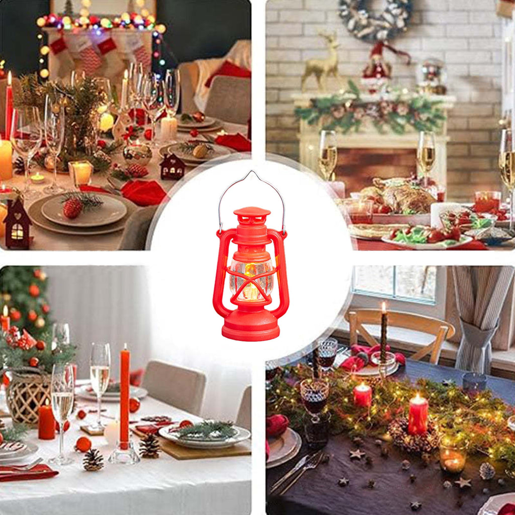 Djiypn Mini Lanterns 2Pack LED Small Lanterns Decorative Indoor Outdoor Hanging Lantern Decorative Candle Light Farmhouse Decor for Weddings Western Camping Party Halloween Christmas Decorations