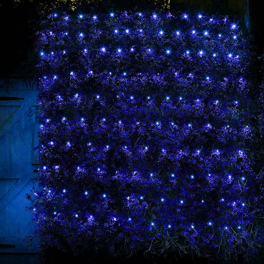 Dazzle Bright Christmas Net Lights, 360 LED 12FT x 5 FT Transparent Wire Waterproof Connectable String Lights with 8 Modes Christmas Outdoor Lights for Bushes Garden Party Holiday Decoration (Green)