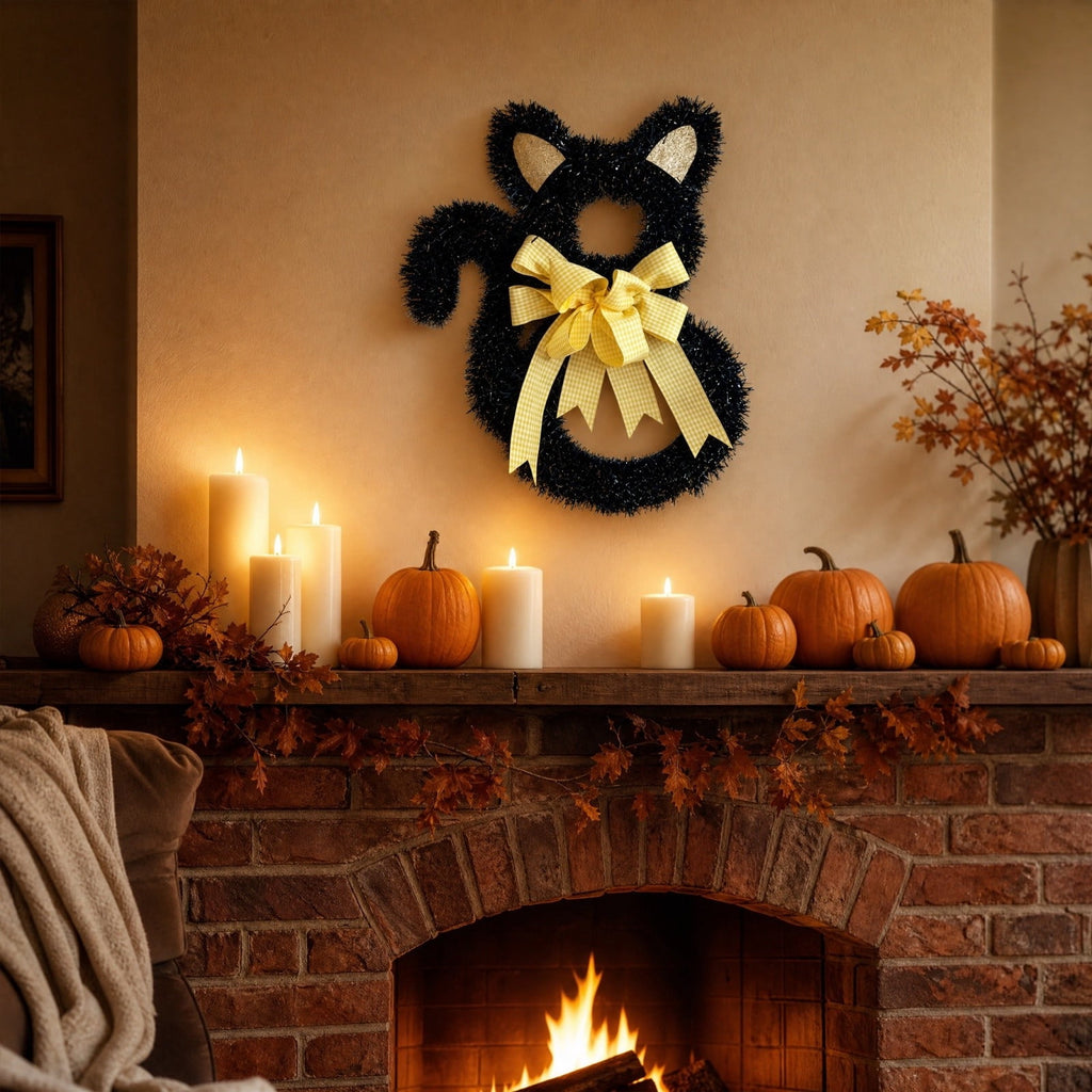 HOARBOEG Handmade Wrought Iron Maple Leaf Wreath, Thanksgiving Rudolph Fall Harvest Door Hanging, Orange Metal Autumn Wreath with Berries, Garden Wall Decor, 15.75 in