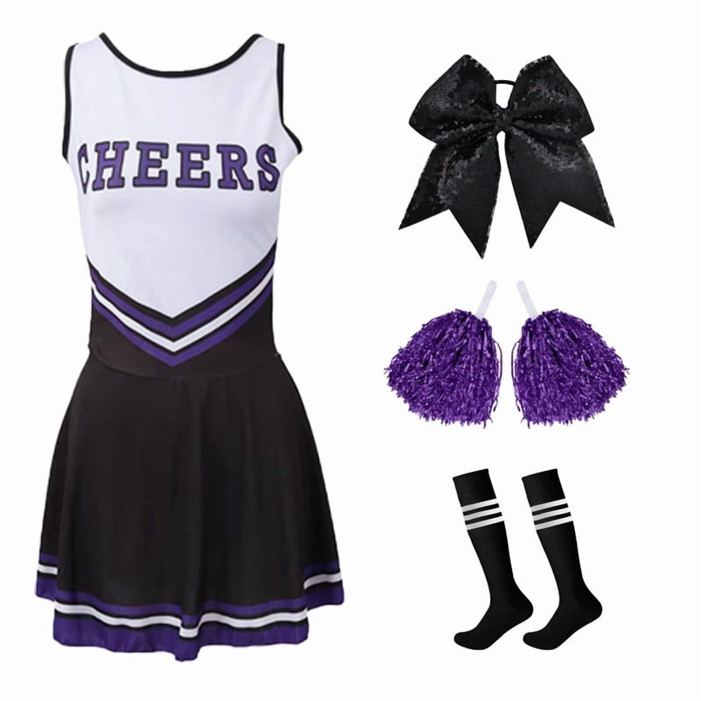 Green Girls Cheerleader Costume Outfit Set,Kids Sleeveless Cheerleading Uniform for Party Birthday Halloween