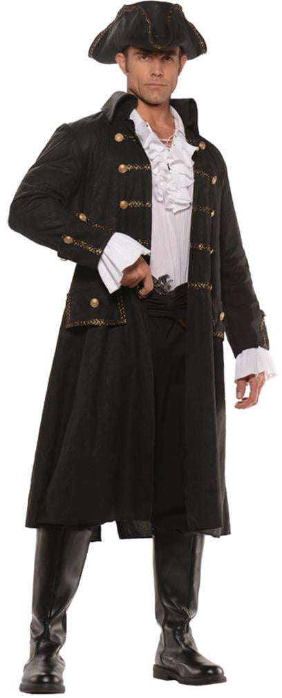Men's Captain Darkwater Black Pirate Costume Large 42-46