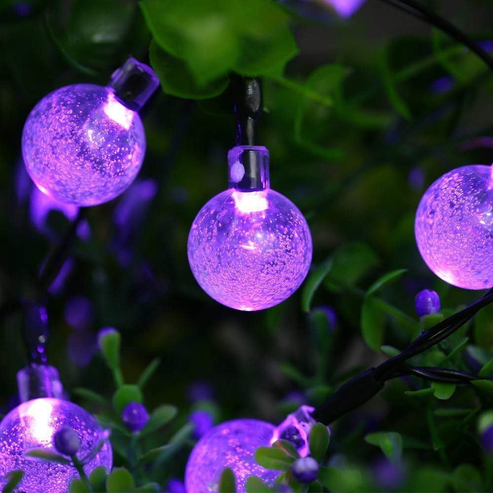 LINLIN Solar Crystal Ball String Lights,Waterproof LED Bubble Globe Solar Fairy Lights 8 Mode Ball String Lights for Bistro Garden Yard Home Party Wedding Christmas Decoration