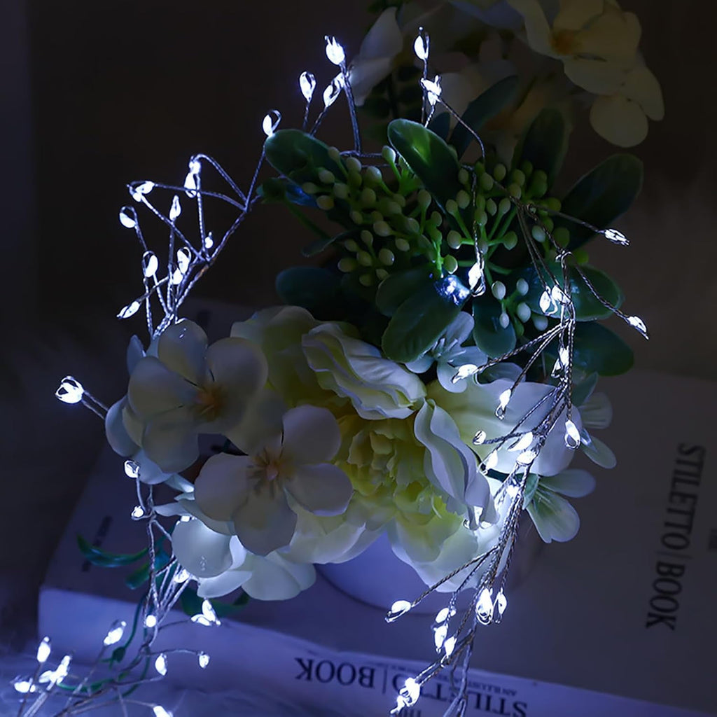 Mini Firecrackers String Light 19.68Ft 200 LED USB Operated 8 Modes Cluster Chain Fairy String Lights with Remote Control Firefly Lights for Xmas Party Home Garden Decoration