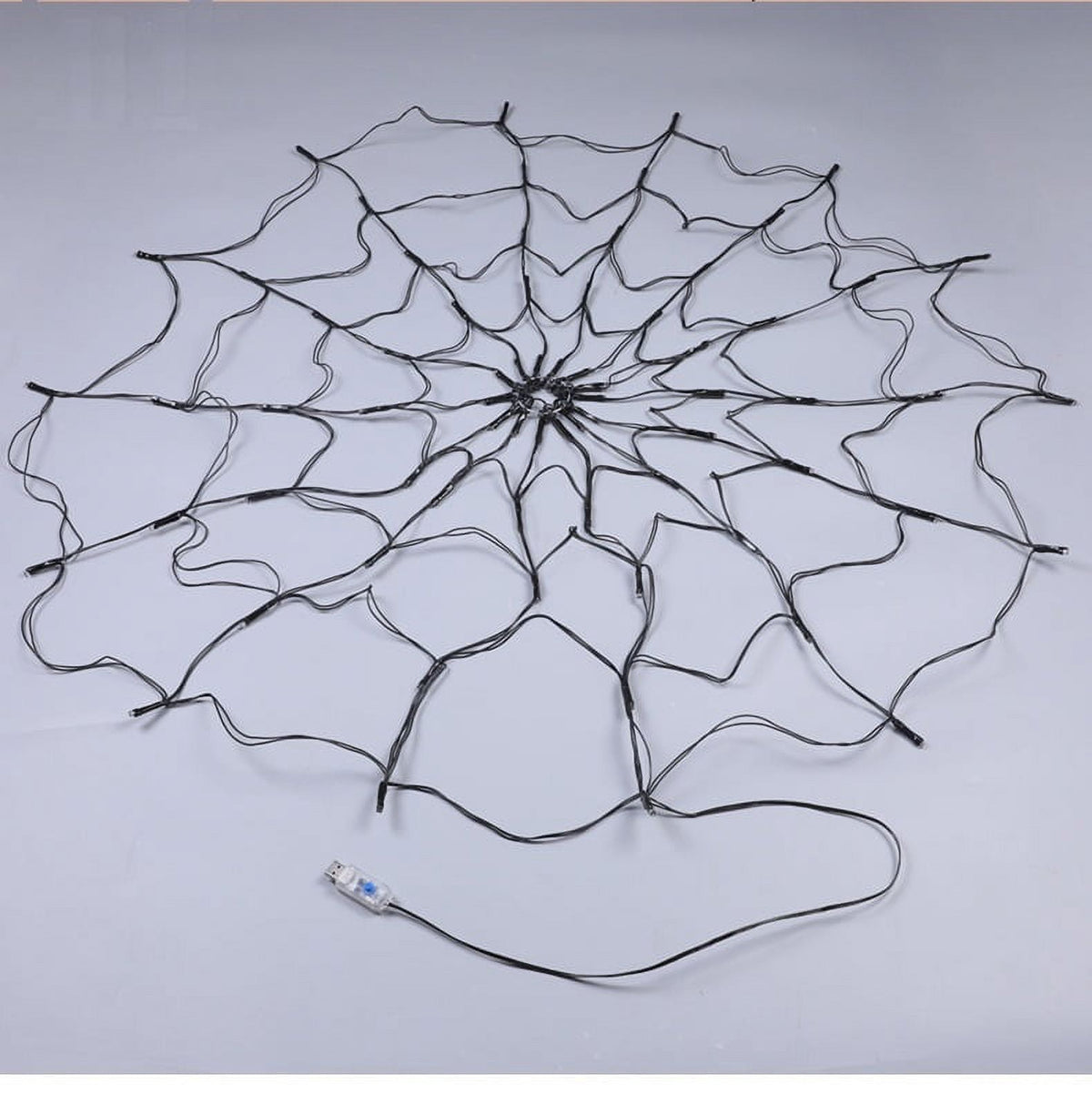 70Led 3.28FT Giant Spider Web Lights with Hairy Spider and Cobweb for Lighted Halloween Decorations Outdoor Halloween Window Decorations Wall Garden Patio Yard Decor