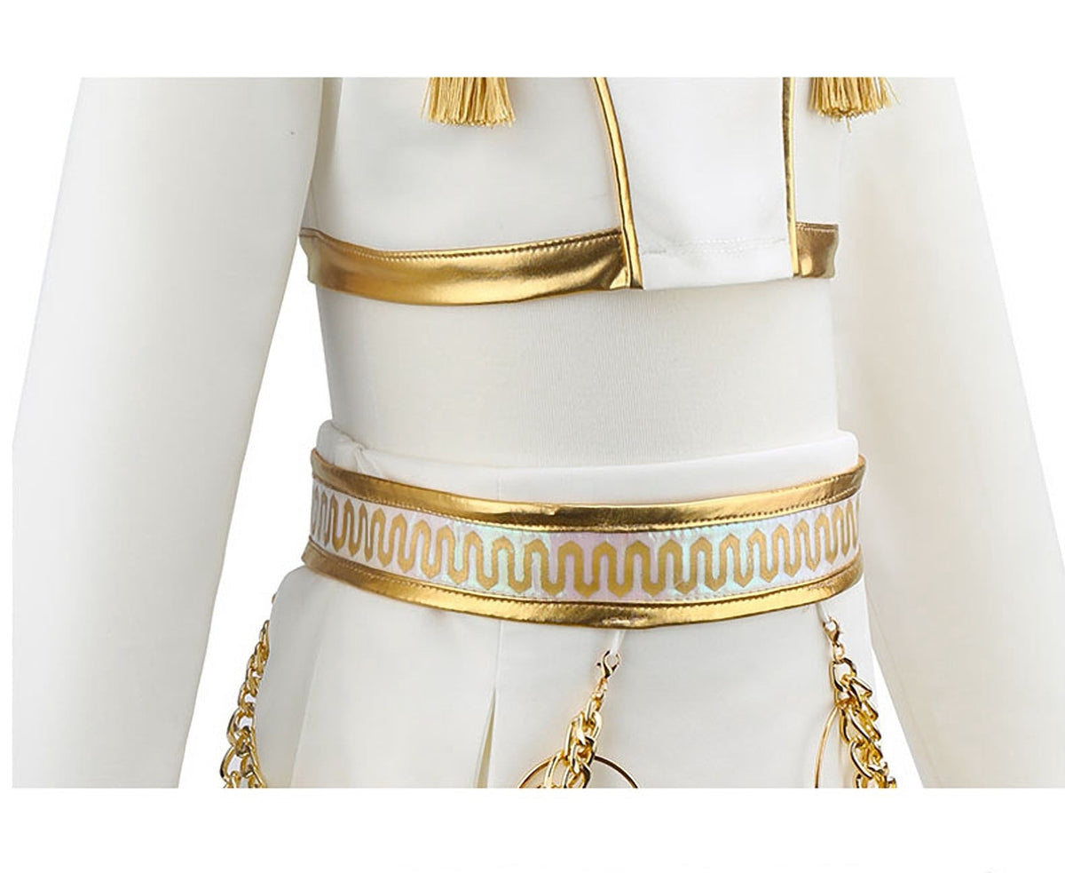 Girls Stage Performance Outfit with Top and Skirt Halloween Cosplay Costume