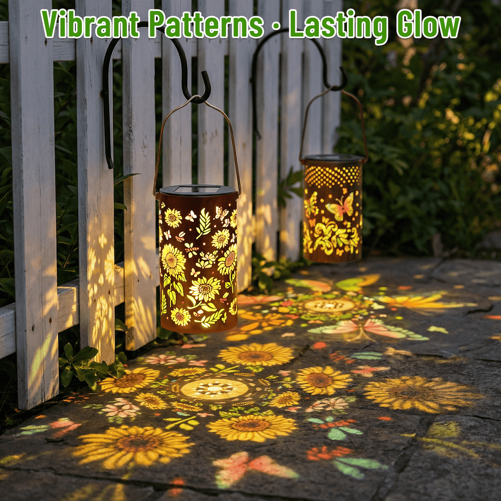 Colorful Solar Lanterns IP65 Outdoor Waterproof, Mother's Day Gifts for Women Mom Grandma - LED Colorful Sunflower Solar Lights Metal Hanging Lantern for Patio Yard Porch