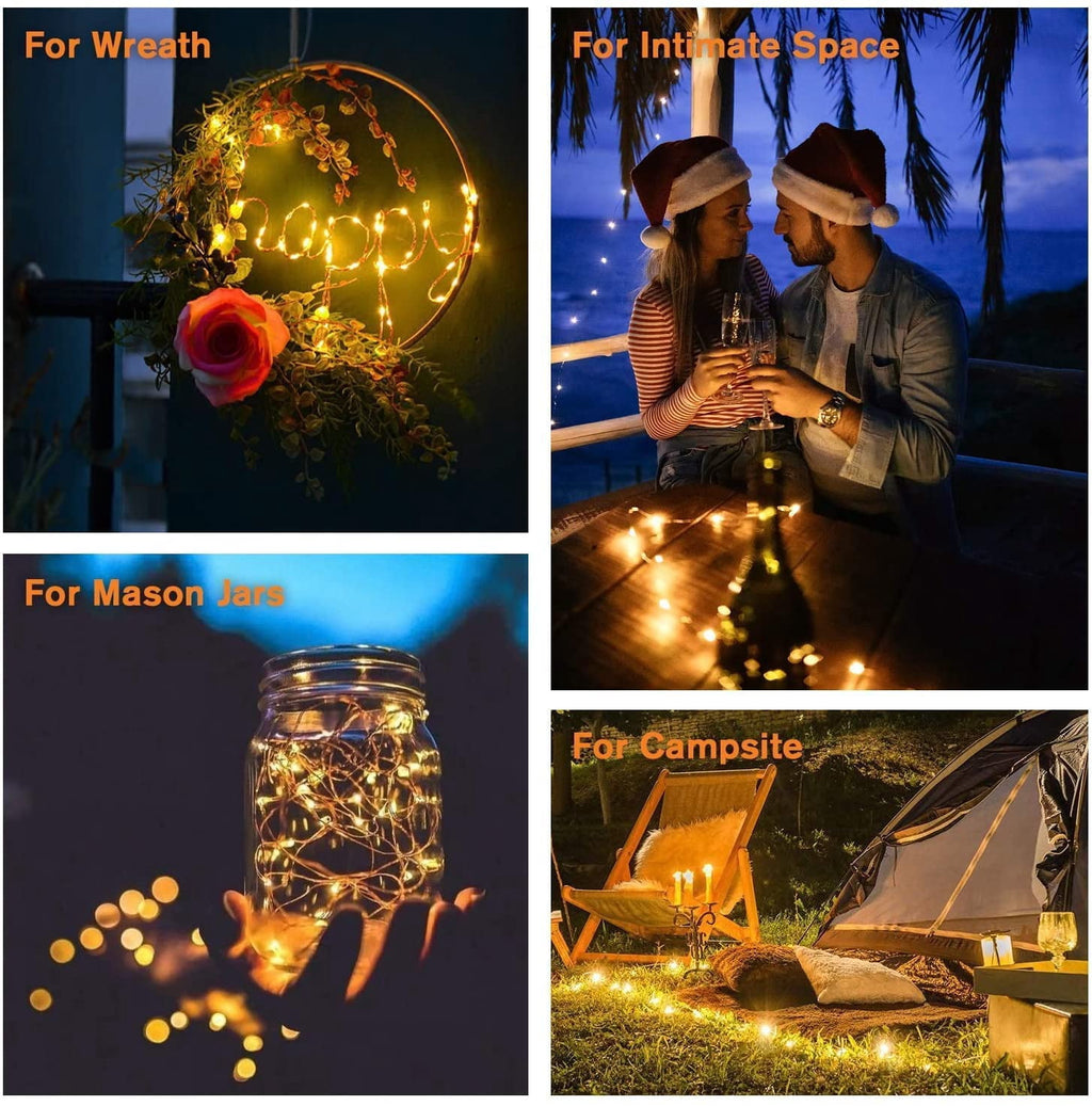 Purple Solar Fairy Lights Outdoor Waterproof, 4 Packs Each 33ft 100 LED Solar String Lights, 8 Modes Silver Wire Solar Twinkle Lights for Halloween Christmas Patio Garden