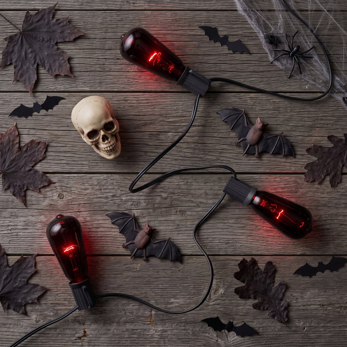 Northlight Edison Style Halloween Lights - Purple - 9' Black Wire - 10ct