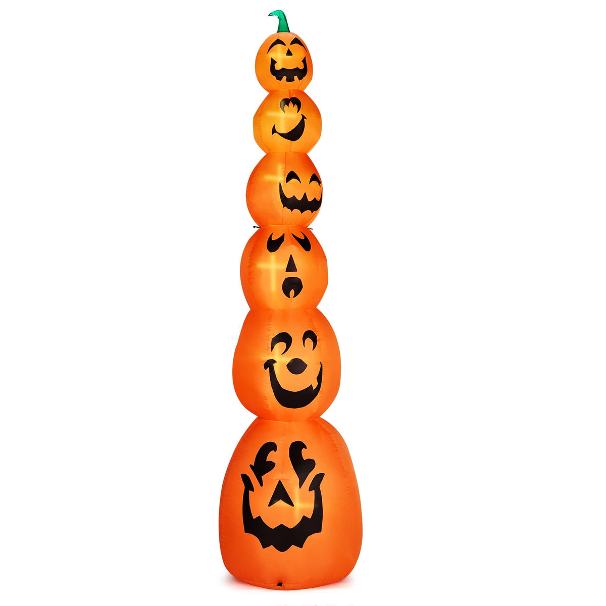 8FT Long Halloween Inflatables Pumpkins Eyeball Candy Outdoor Decorations, Blow Up Yard Decoration with Built-in LEDs Lighted for Lawn Garden Outside Indoor Decor