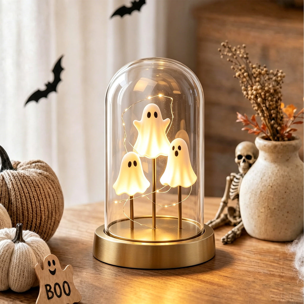 Ghost Night Light Halloween Decorations Bedside Night Light with Tap Control, Dimmable Nursery Decor Lamp, Fun Ghost Gift for K*ids, Halloween Room Decor, Ghost Lamp