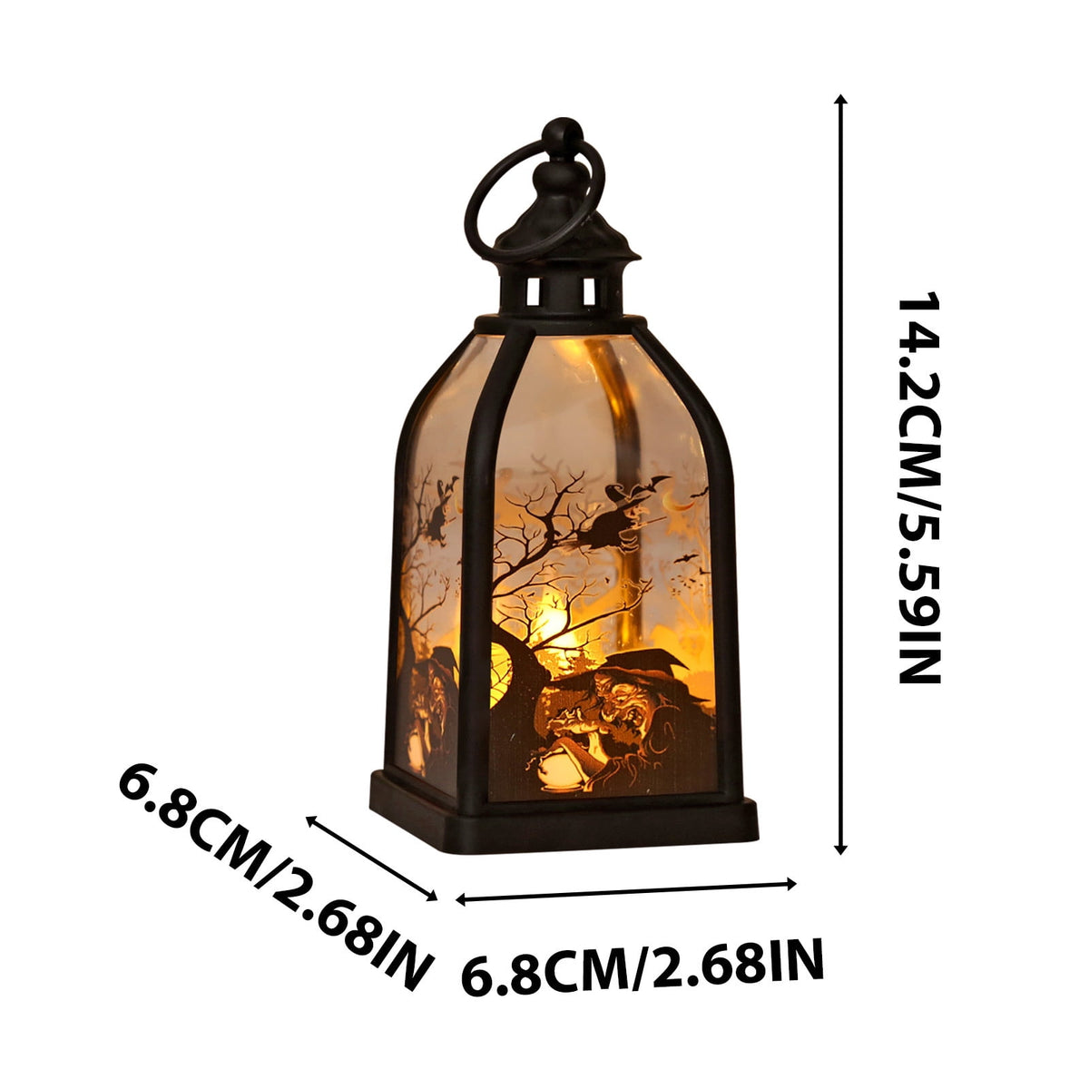 Halloween Decorations Indoor Candle Lantern With LED Lights Hanging Spooky Halloween Lanterns For Indoor Outdoor Home Room Door Party Decor