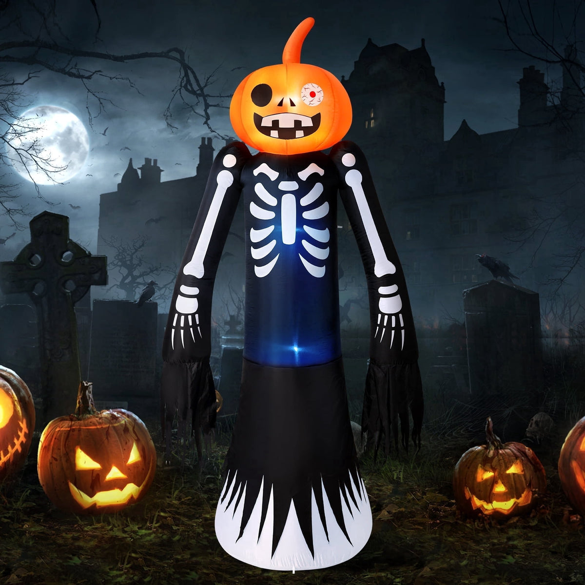 Ayieyill 10FT Halloween Inflatables Blow up LED Giant Red Ghost for Outdoor Halloween Yard Inflatables Garden Yard Lawn
