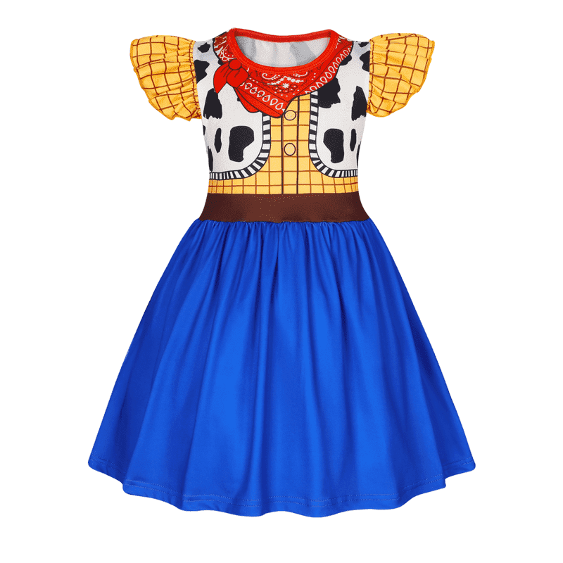 Benylion Girls Cowgirl Costume Summer Dress Toddler Princess Dress up for Kids Birthday Outfits Halloween Role Play Clothes for 3-4 Years