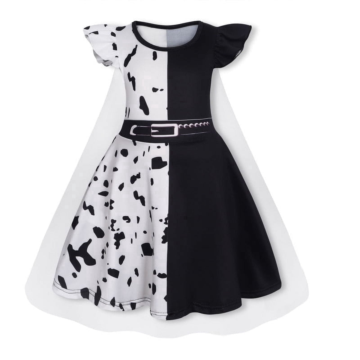 Benylion Girls Ice Princess Dress Halloween Cosplay Costumes With Tulle Cape Kids Birthday Party Dress up Outfit for 7-8 Years