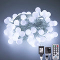Bibana 100 LED 49 FT Globe Ball String Lights Fairy String Lights Plug in with Remote 8 Modes Extendable for Indoor Outdoor Wedding Birthday Christmas Tree Garden Decor (White)