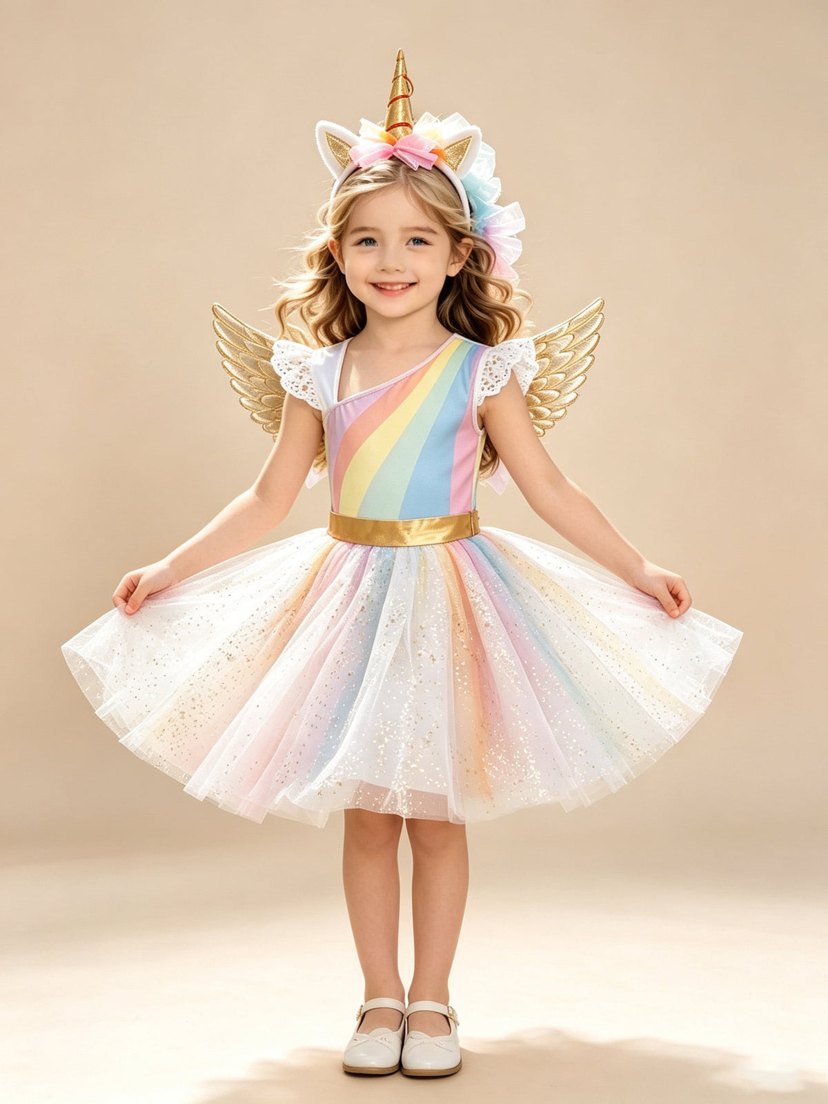 CZKHPTY Girls 3D Butterfly Fairy Tutu Dress, Whimsical Garden Princess Pretend Play Fancy Outfit, Sizes 3-4Y