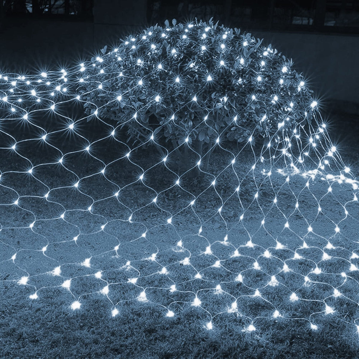 Dazzle Bright Christmas Net Lights, 360 LED 12FT x 5 FT Transparent Wire Waterproof Connectable String Lights with 8 Modes Christmas Outdoor Lights for Bushes Garden Party Holiday Decoration (Green)