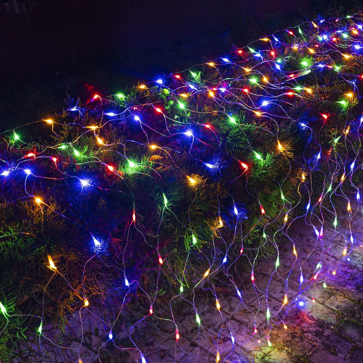 Dazzle Bright Christmas Net Lights, 360 LED 12FT x 5 FT Transparent Wire Waterproof Connectable String Lights with 8 Modes Christmas Outdoor Lights for Bushes Garden Party Holiday Decoration (Green)