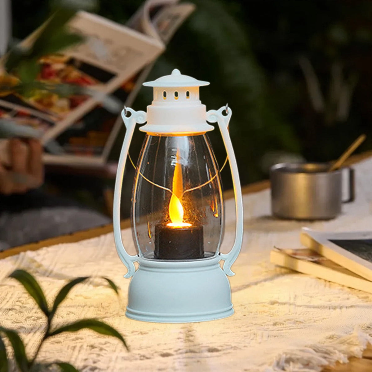 Diceymbol Vintage LED Candle Lantern Battery Operated Flickering Flame Light with Handle for Indoor/Outdoor, Old-Fashioned Colt Lamp Halloween Christmas Home Decor