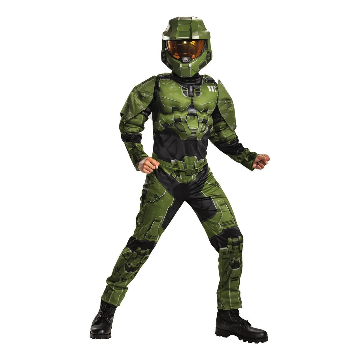 Disguise Boys' HALO Infinite Master Chief Muscle Padded Costume - Size 7-8